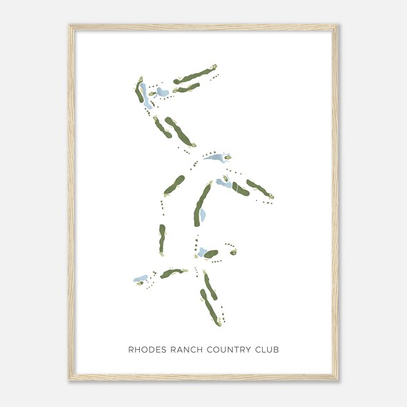 Rhodes Ranch Country Club Nevada Modern Watercolor Map Golfer Gift Golf Wall Art Golf Poster Print Course Layout