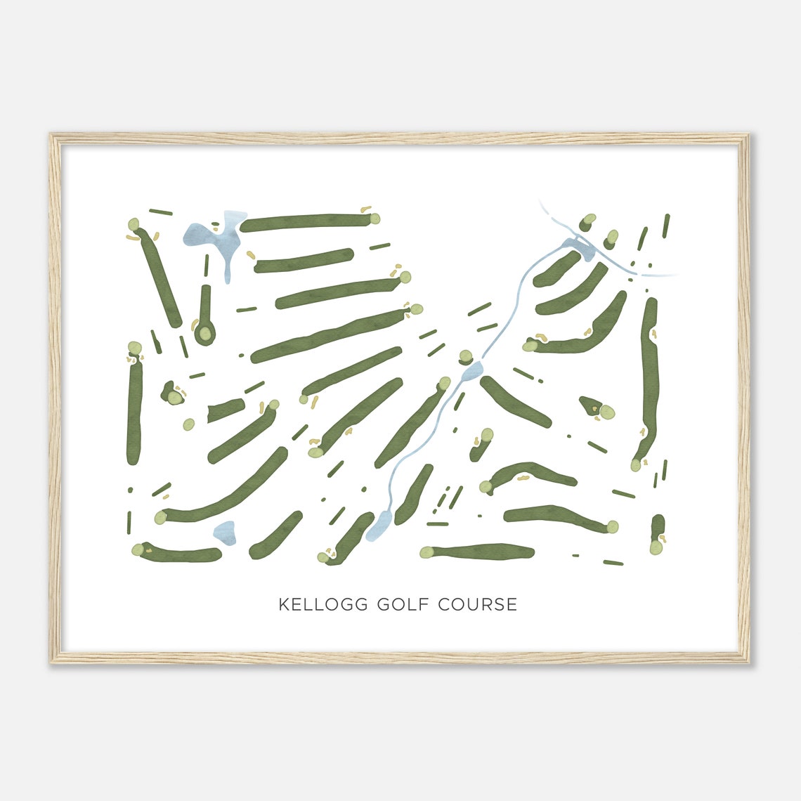 Kellogg Golf Course Illinois Modern Watercolor Map Golfer Gift Golf Wall Art Golf Poster Print Course Layout