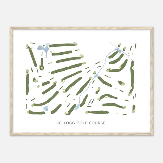 Kellogg Golf Course Illinois Modern Watercolor Map Golfer Gift Golf Wall Art Golf Poster Print Course Layout