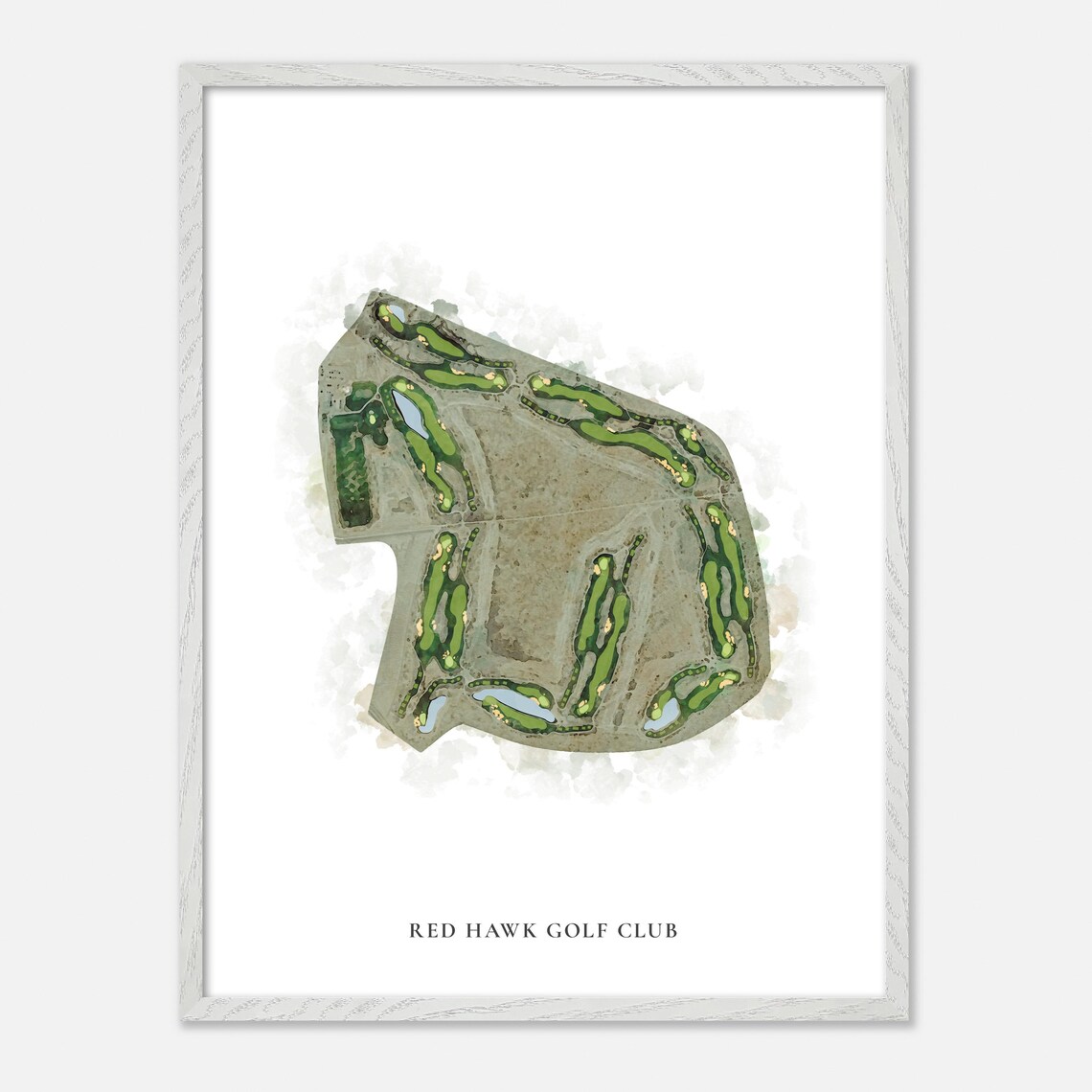 Red Hawk Golf Club Las Cruces New Mexico Classic Watercolor Map Poster - Image 2