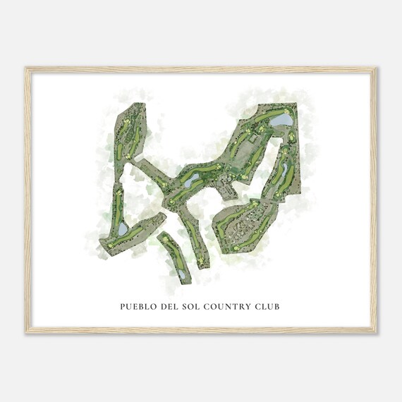 Pueblo Del Sol Country Club Arizona Classic Watercolor Map Golfer Gift Golf Wall Art Golf Poster Print Course Layout