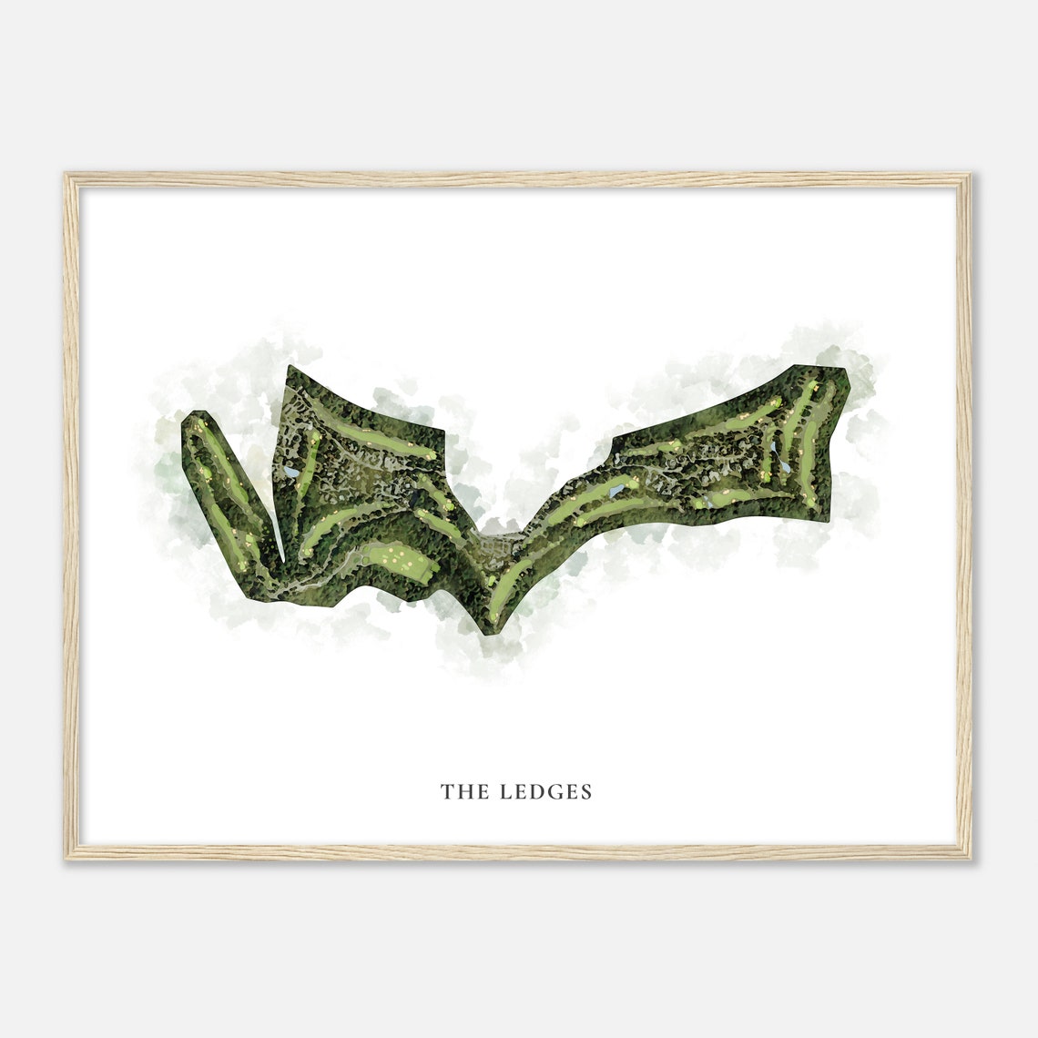 The Ledges Signature Golf Course Aerial Watercolor Map Poster - Image 2