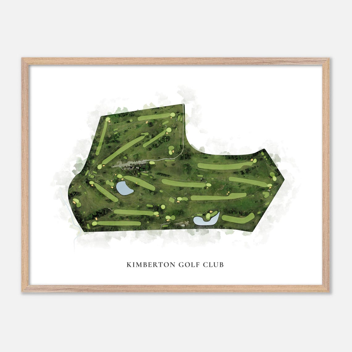 Kimberton Golf Club Classic Watercolor Course Map Art Poster