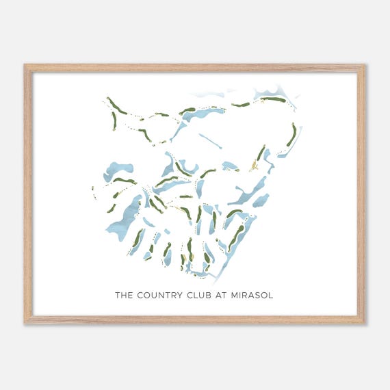 The Country Club At Mirasol In Palm Beach Gardens Florida Modern Watercolor Map Golfer Gift Golf Wall Art Golf Poster Print