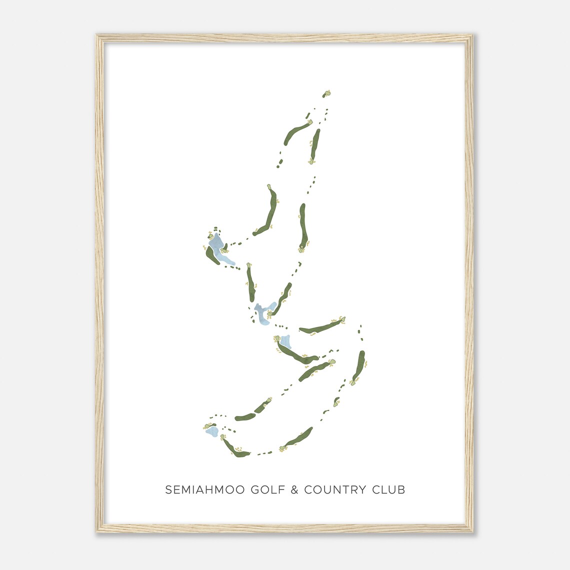 Semiahmoo Golf and Country Club Modern Watercolor Map Golfer Poster - Image 2