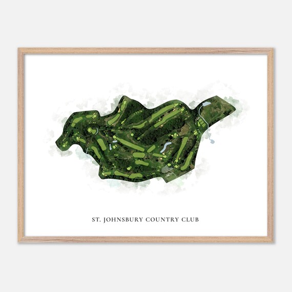 St Johnsbury Country Club Vermont Golf Course Watercolor Map Poster