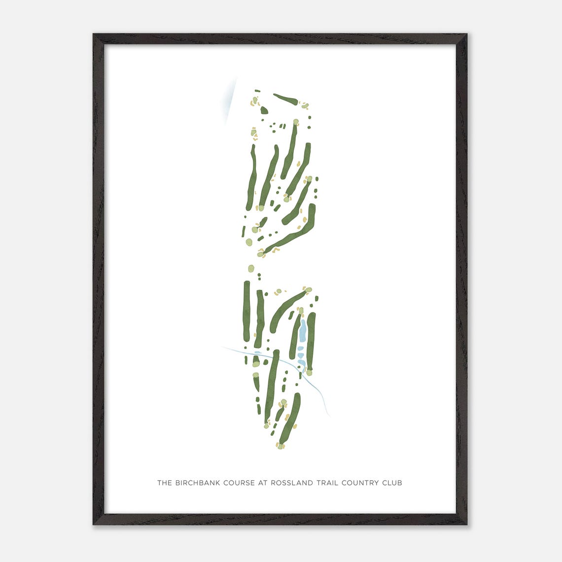 Birchbank Course at Rossland Trail Modern Watercolor Map Poster - Image 2