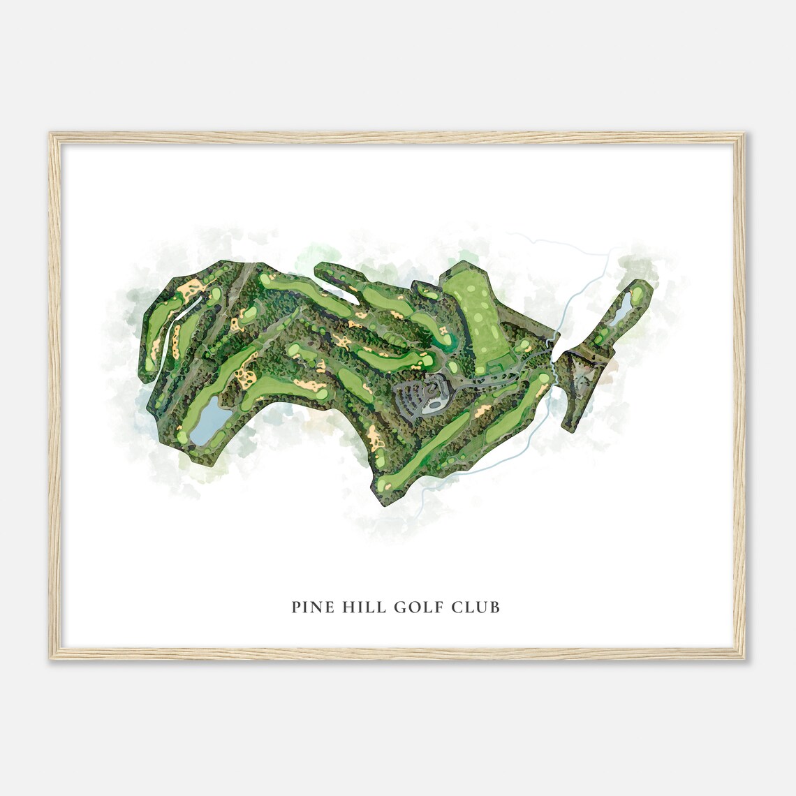 Pine Hill Golf Club New Jersey Classic Watercolor Map Golfer Gift Golf Wall Art Golf Poster Print Course Layout - Image 2