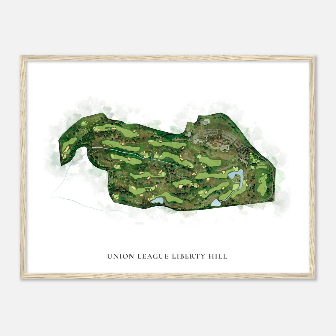 Union League Liberty Hill Classic Watercolor Golf Map Poster