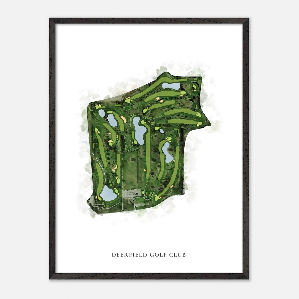 Deerfield Golf Club Oakville Canada Classic Watercolor Golf Map Poster - Image 2