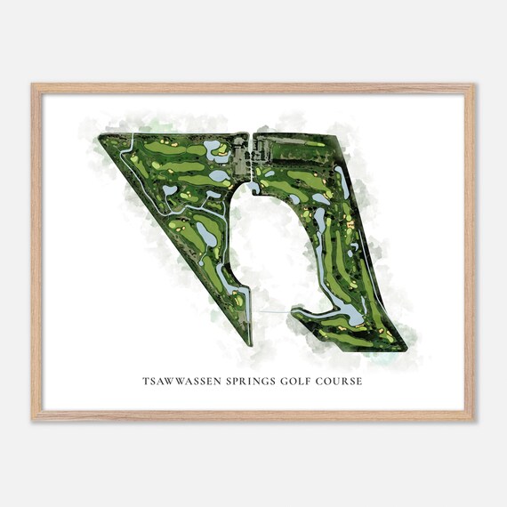 Tsawwassen Springs Golf Course Canada Classic Watercolor Course Map Poster