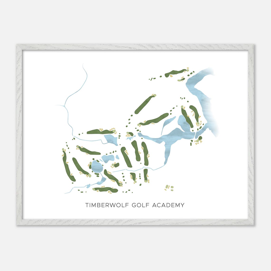 Timberwolf Golf Academy Canada Modern Watercolor Course Map Poster - Image 3