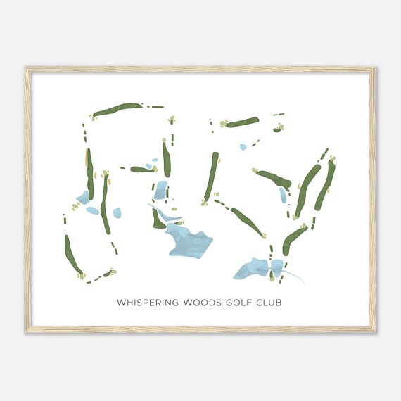 Whispering Woods Golf Club North Carolina Modern Watercolor Golf Map Poster