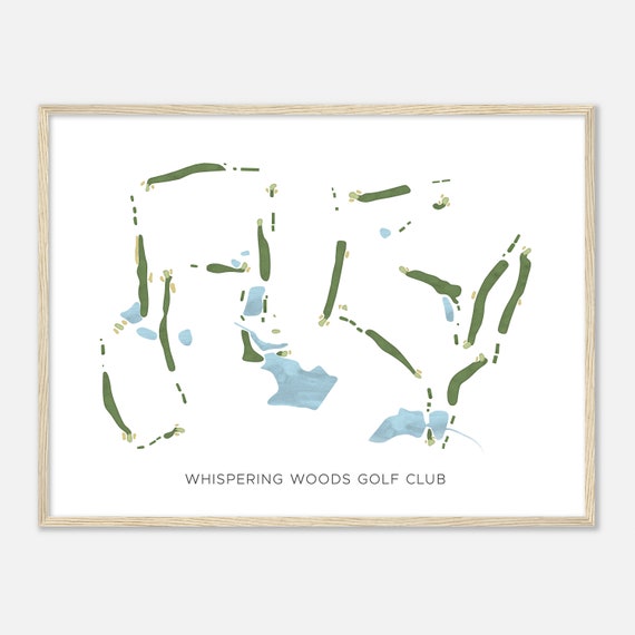 Whispering Woods Golf Club North Carolina Modern Watercolor Map Golfer Gift Golf Wall Art Golf Poster Print Course Layout