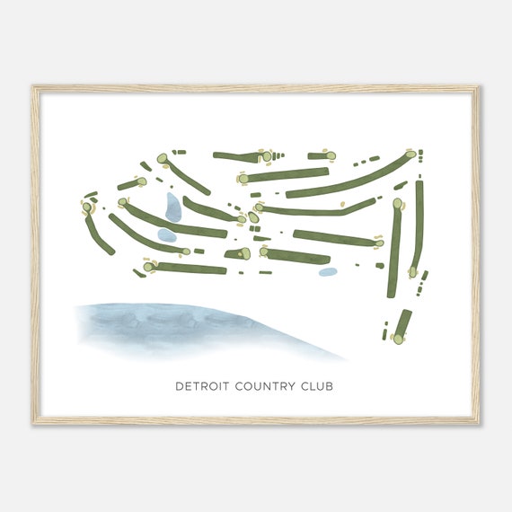 Detroit Country Club Minnesota Modern Watercolor Map Golfer Gift Golf Wall Art Golf Poster Print Course Layout