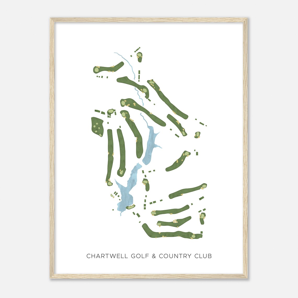 Chartwell Golf And Country Club Modern Watercolor Golf Map Poster - Image 2