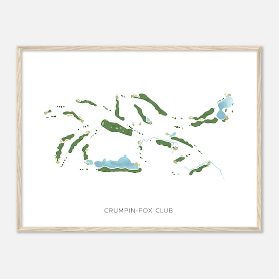 Crumpin Fox Club Massachusetts Modern Watercolor Map Golfer Gift Golf Wall Art Golf Poster Print Course Layout