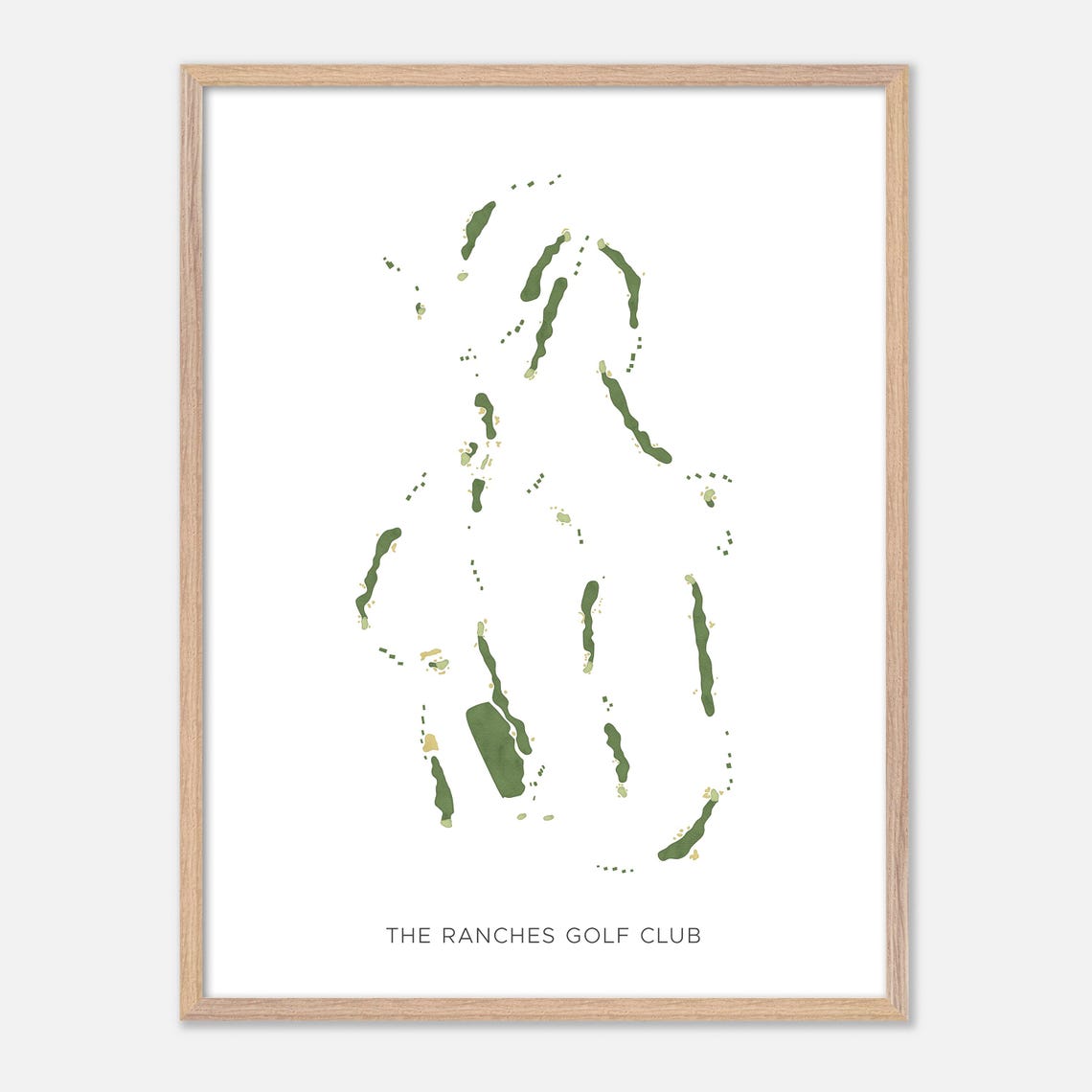 The Ranches Golf Club Modern Watercolor Golf Course Map Art Print - Image 2