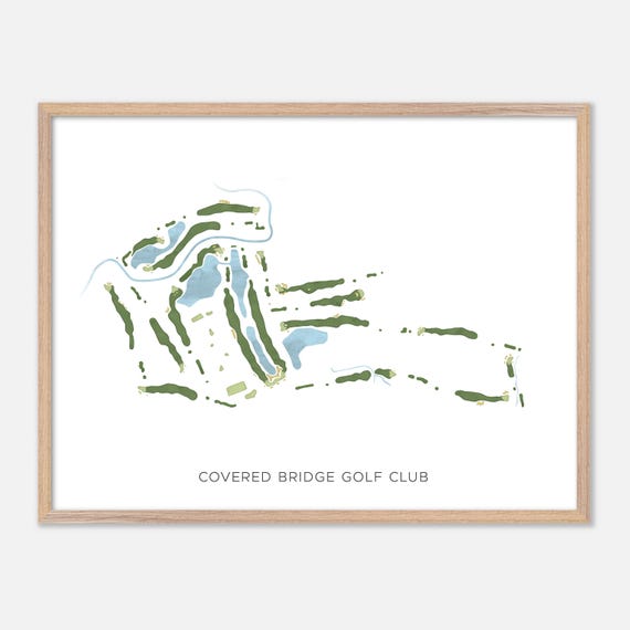 Covered Bridge Golf Club In Sellersburg Indiana Modern Watercolor Map Golfer Gift Golf Wall Art Golf Poster Print Course Layout