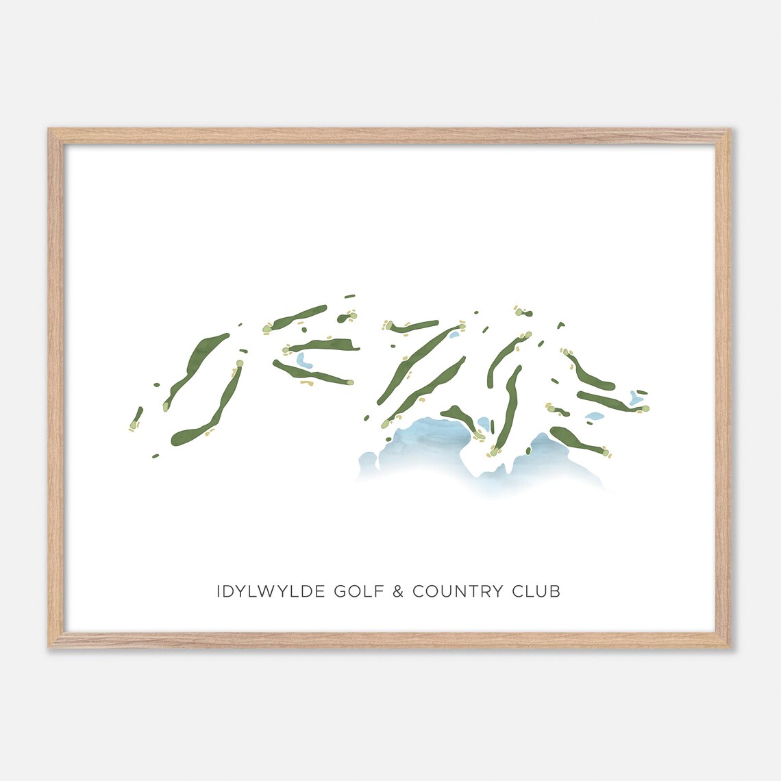 Idylwylde Golf and Country Club Modern Watercolor Course Map Poster
