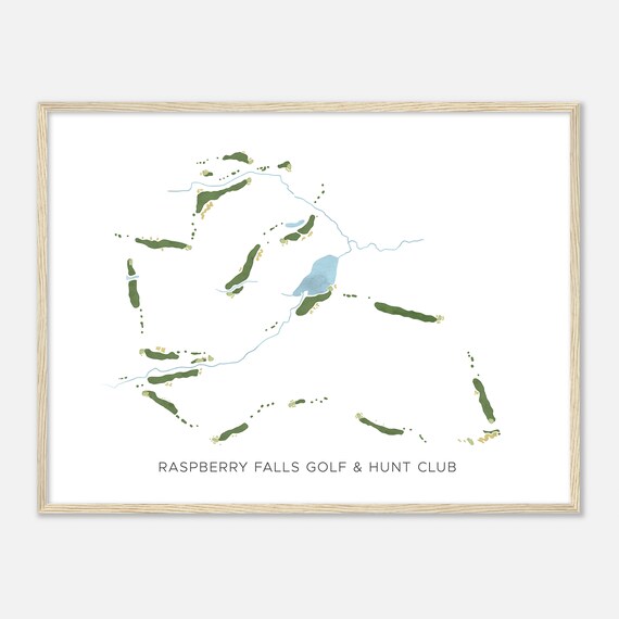 Raspberry Falls Golf Hunt Club Virginia Modern Watercolor Map Golfer Gift Golf Wall Art Golf Poster Print Course Layout