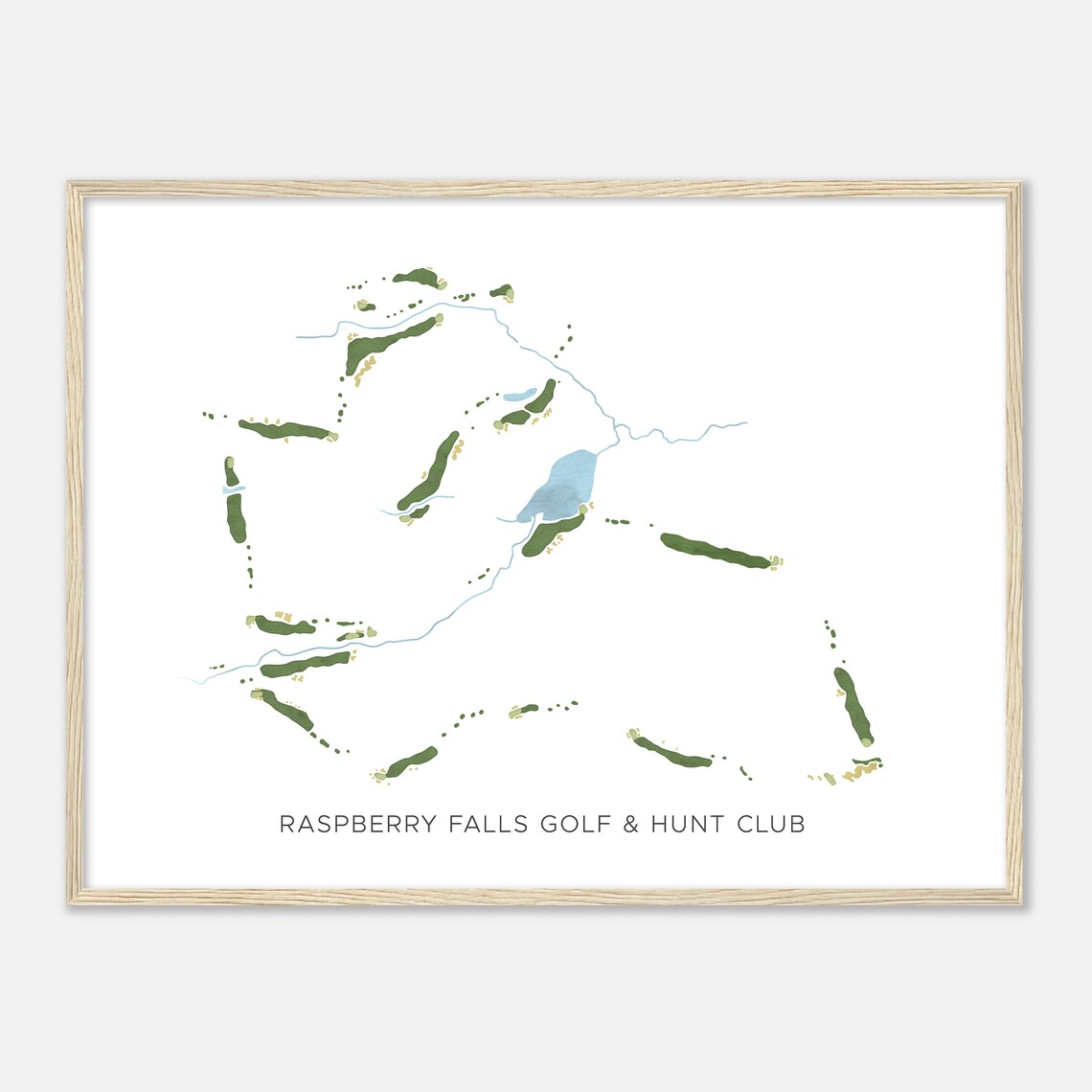 Raspberry Falls Golf Hunt Club Virginia Modern Watercolor Map Golfer Gift Golf Wall Art Golf Poster Print Course Layout