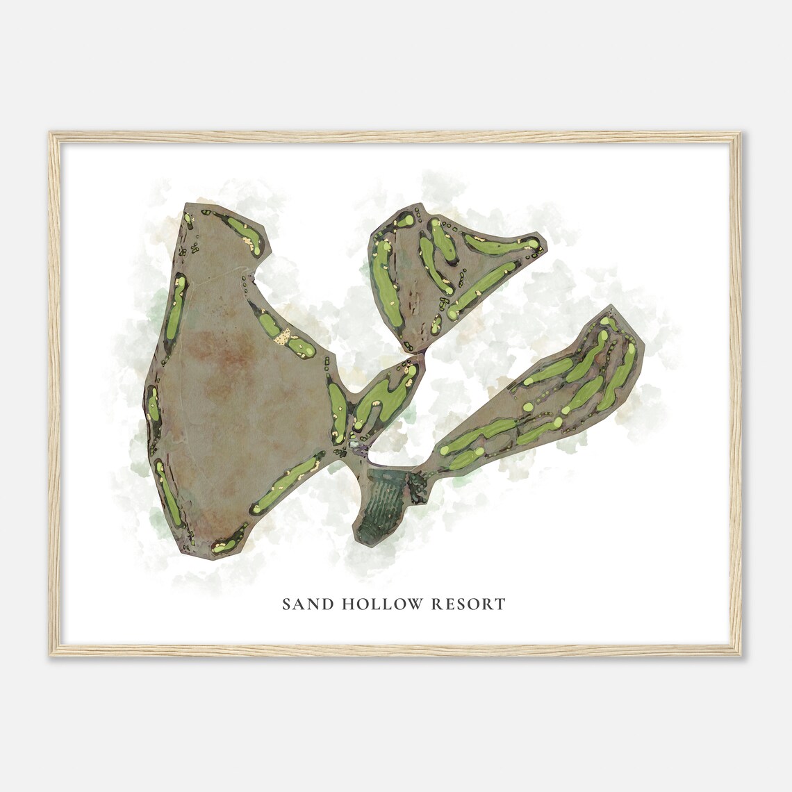 Sand Hollow Resort Utah Classic Watercolor Map Golfer Gift Golf Wall Art Golf Poster Print Course Layout - Image 2