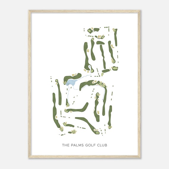 The Palms Golf Club California Modern Watercolor Map Golfer Gift Golf Wall Art Golf Poster Print Course Layout