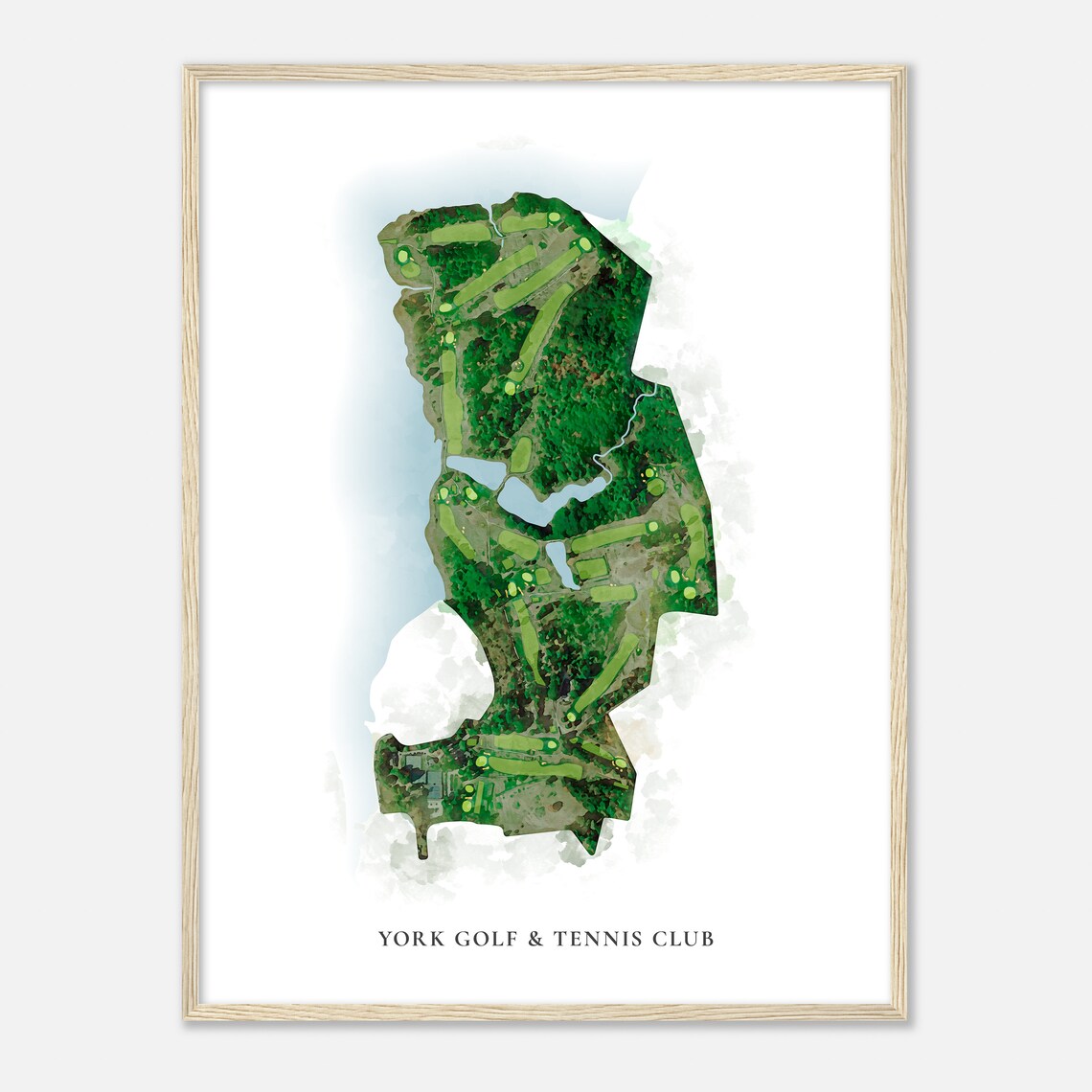 York Golf And Tennis Club Maine Classic Watercolor Map Poster - Image 2