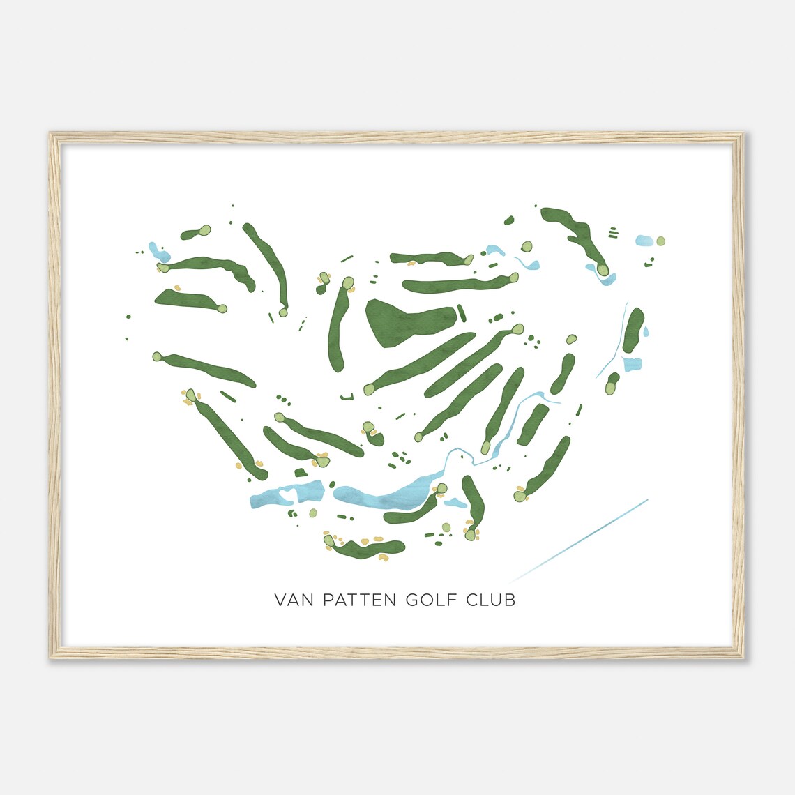 Van Patten Golf Club New York Modern Watercolor Map Golfer Gift Golf Wall Art Golf Poster Print Course Layout - Image 2