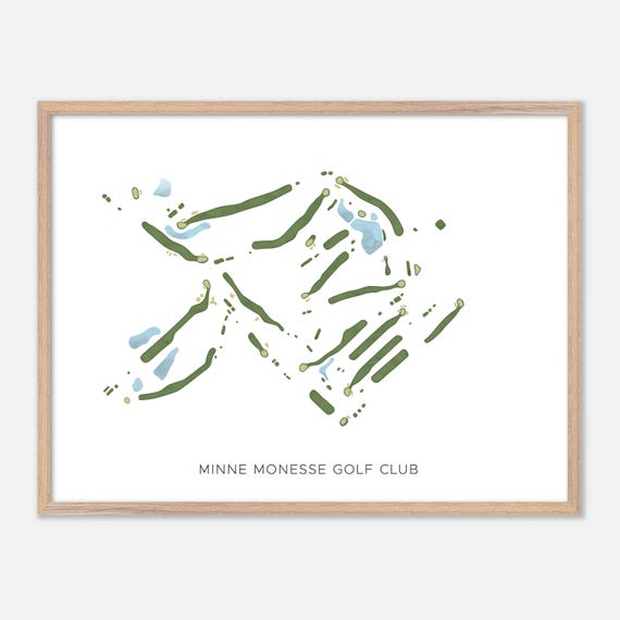 Minne Monesse Golf Club In Grant Park Illinois Modern Watercolor Map Golfer Gift Golf Wall Art Golf Poster Print Course Layout