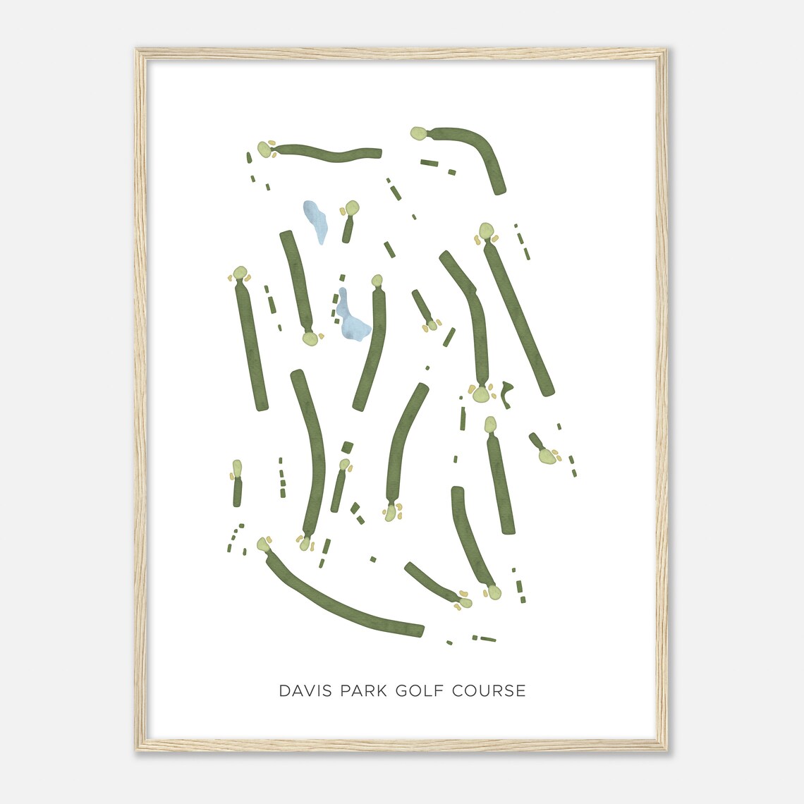 Davis Park Golf Course Utah Modern Watercolor Map Golfer Gift Golf Wall Art Golf Poster Print Course Layout