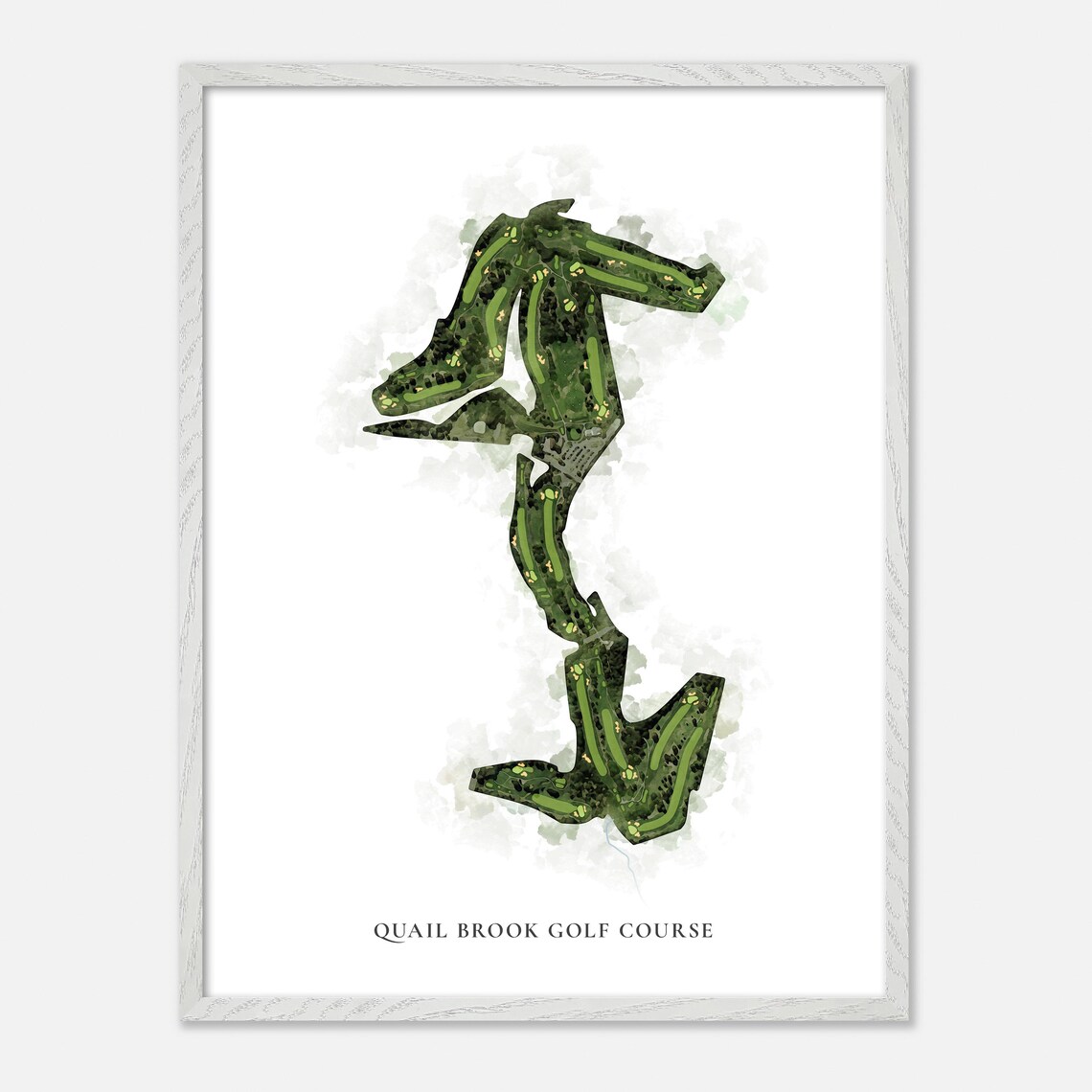 Quail Brook Golf Course Somerset New Jersey Classic Watercolor Poster - Image 2