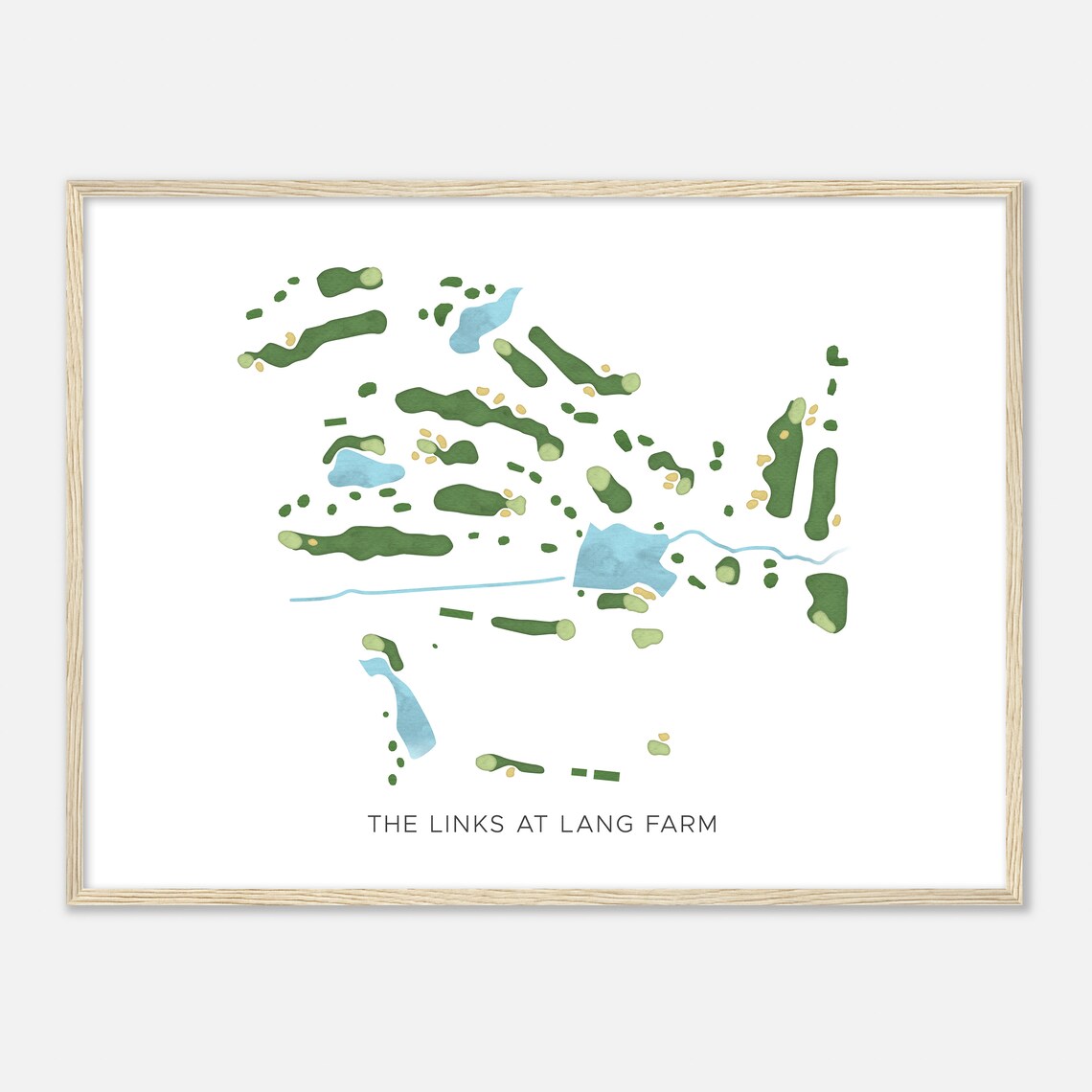 The Links At Lang Farm Vermont Modern Watercolor Map Golfer Gift Golf Wall Art Golf Poster Print Course Layout - Image 2