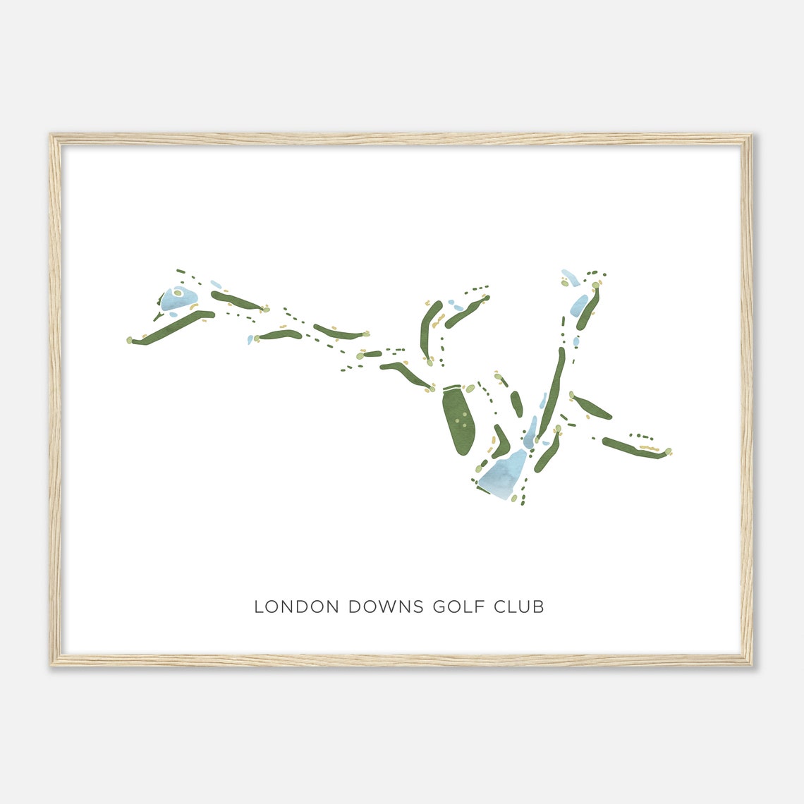 London Downs Golf Club Virginia Modern Watercolor Golf Map Poster - Image 2