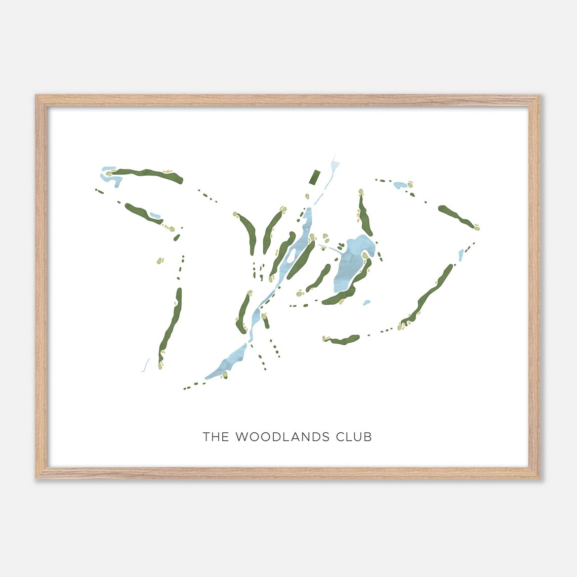 The Woodlands Club Falmouth Maine Modern Watercolor Map Poster