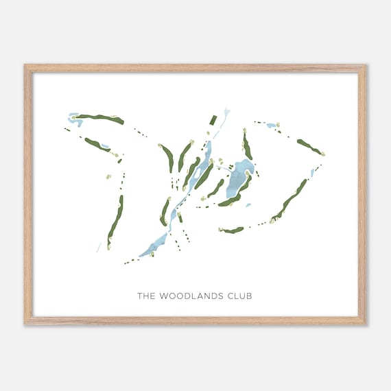 The Woodlands Club Falmouth Maine Modern Watercolor Map Poster