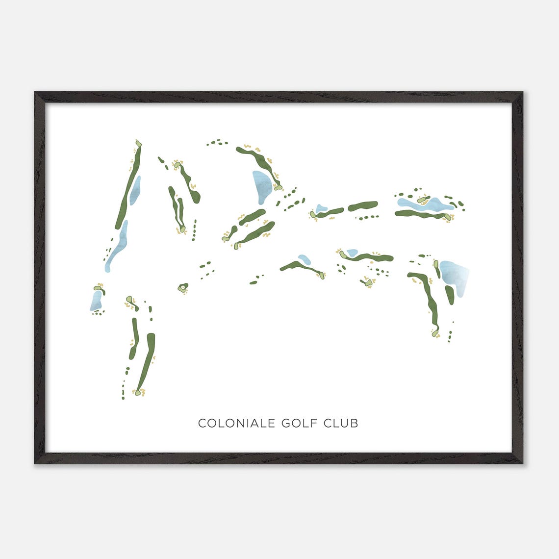 Coloniale Golf Club Canada Modern Watercolor Golf Map Poster - Image 4