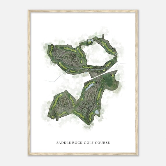 Saddle Rock Golf Course Colorado Classic Watercolor Map Golfer Gift Golf Wall Art Golf Poster Print Course Layout