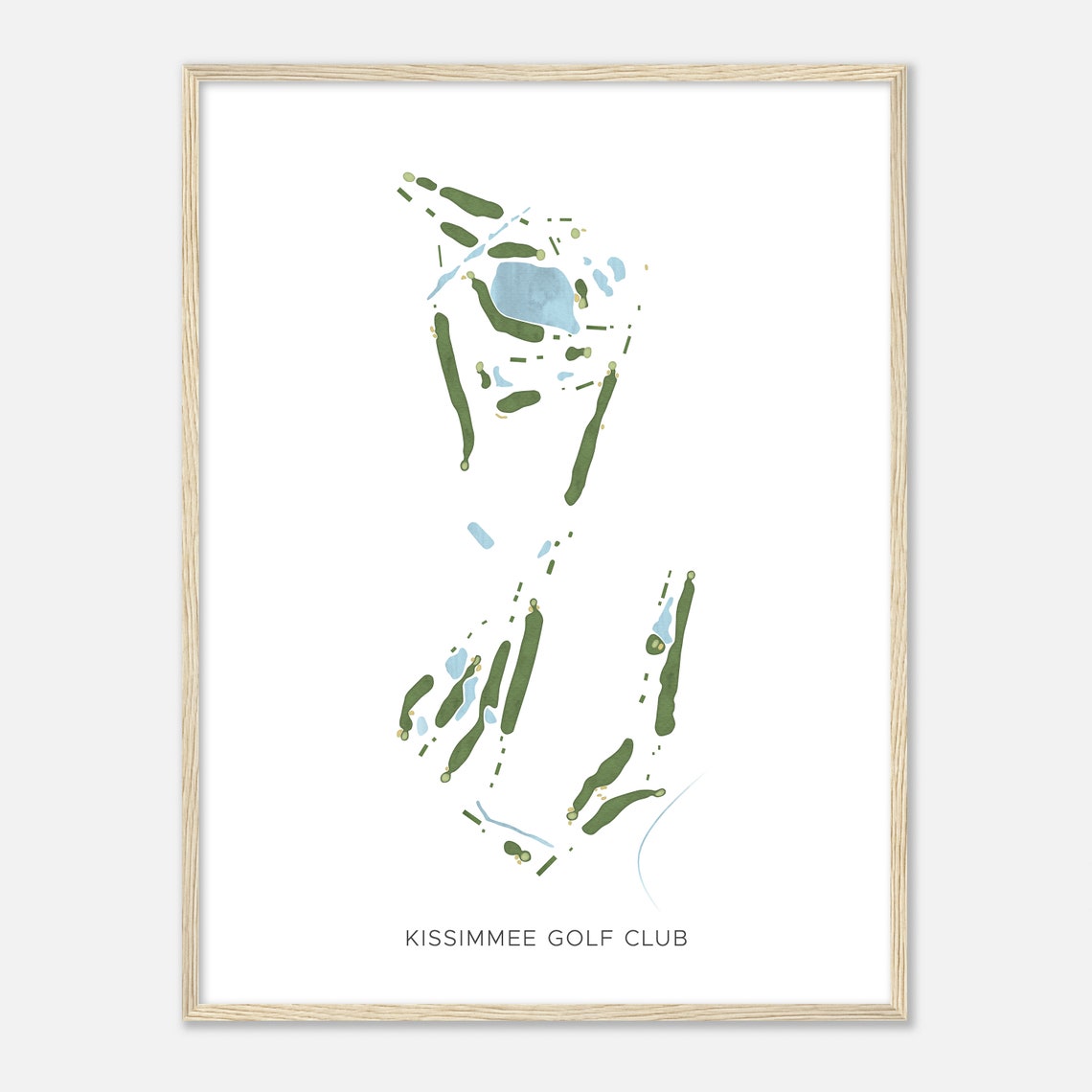 Kissimmee Golf Club Florida Modern Watercolor Golf Course Map Poster