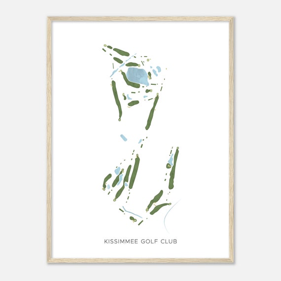 Kissimmee Golf Club Florida Modern Watercolor Map Golfer Gift Golf Wall Art Golf Poster Print Course Layout