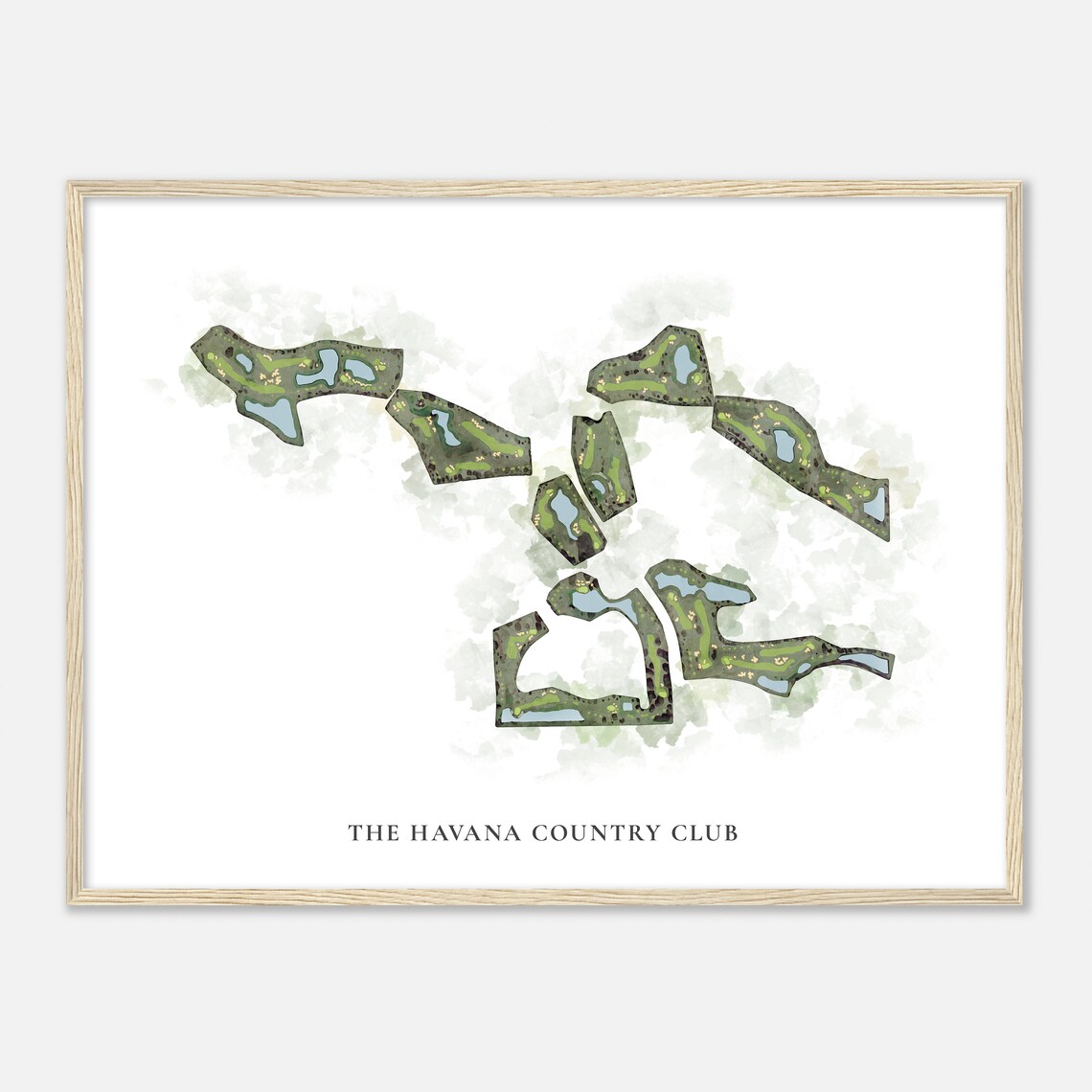 The Havana Country Club Florida Classic Watercolor Map Poster - Image 2