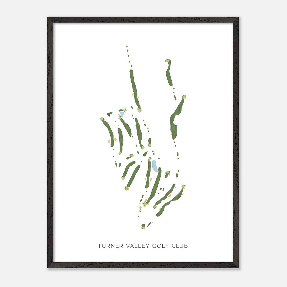 Turner Valley Golf Club Diamond Valley Canada Modern Watercolor Course Map Poster - Image 2