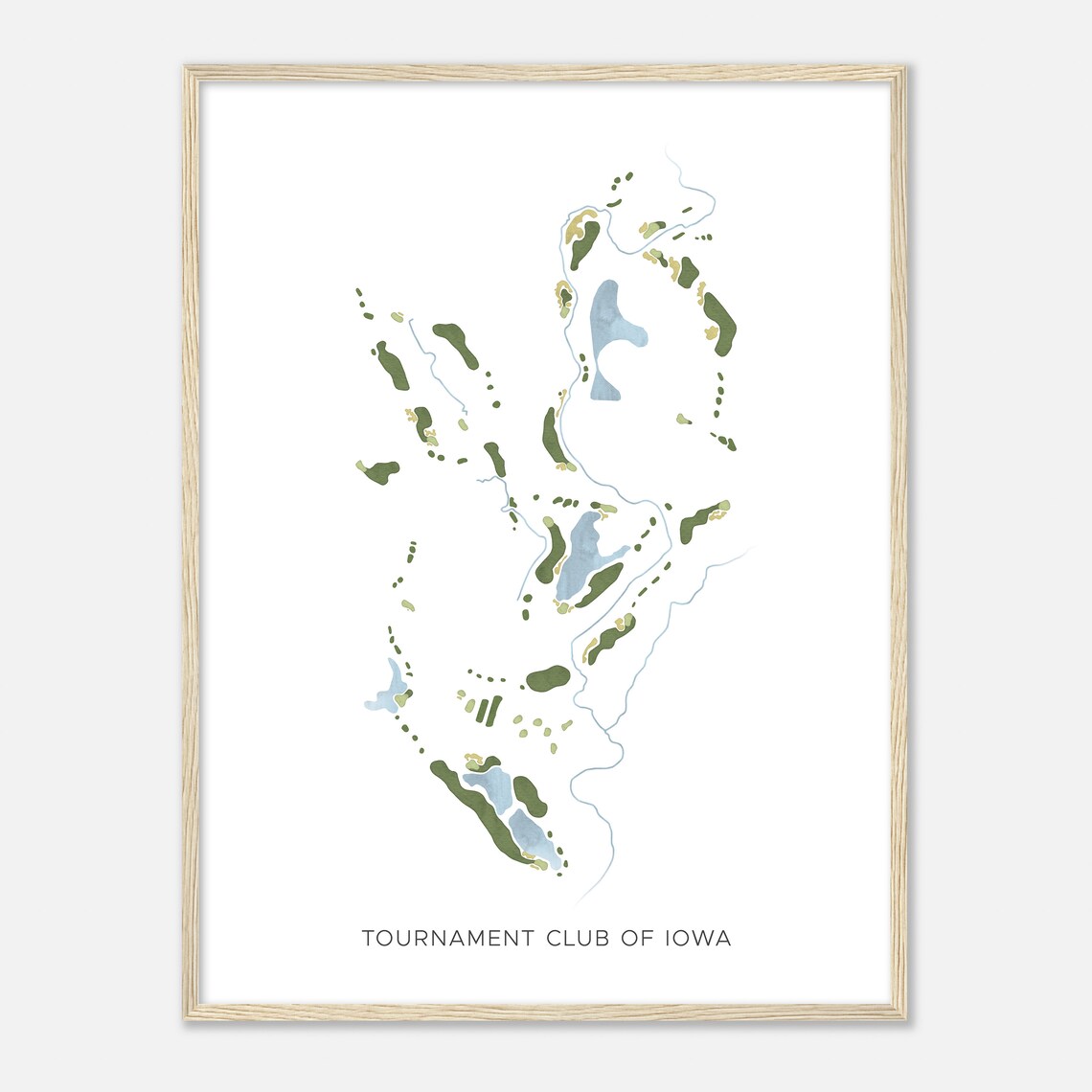 Tournament Club of Iowa Modern Minimalist Golf Course Map Poster - Image 2