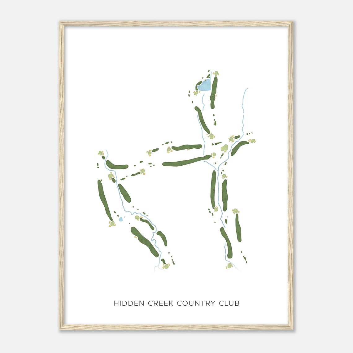 Hidden Creek Country Club Virginia Modern Watercolor Map Poster