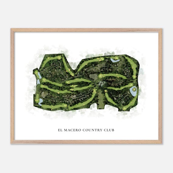 El Macero Country Club In El Macero California Classic Watercolor Map Golfer Gift Golf Wall Art Golf Poster Print Course Layout