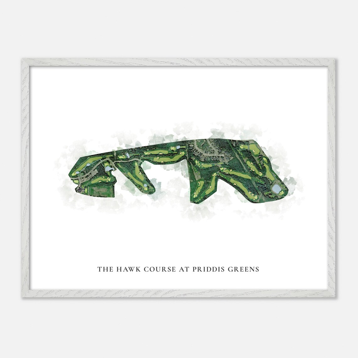 The Hawk Course at Priddis Greens Canada Classic Watercolor Course Map Poster - Image 3