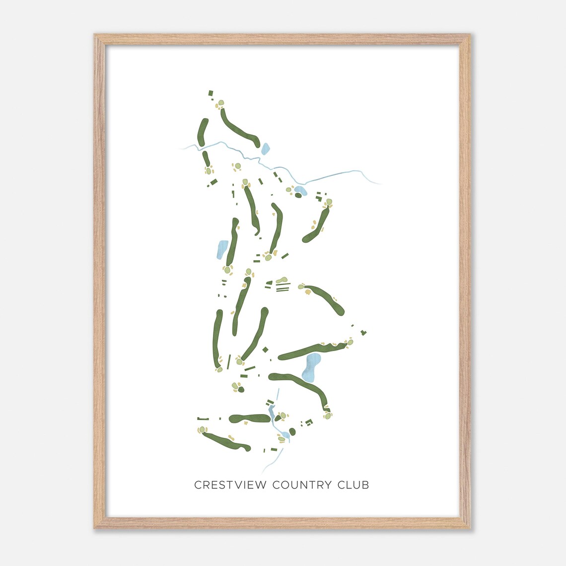 Crestview Country Club Massachusetts Modern Watercolor Map Poster - Image 2
