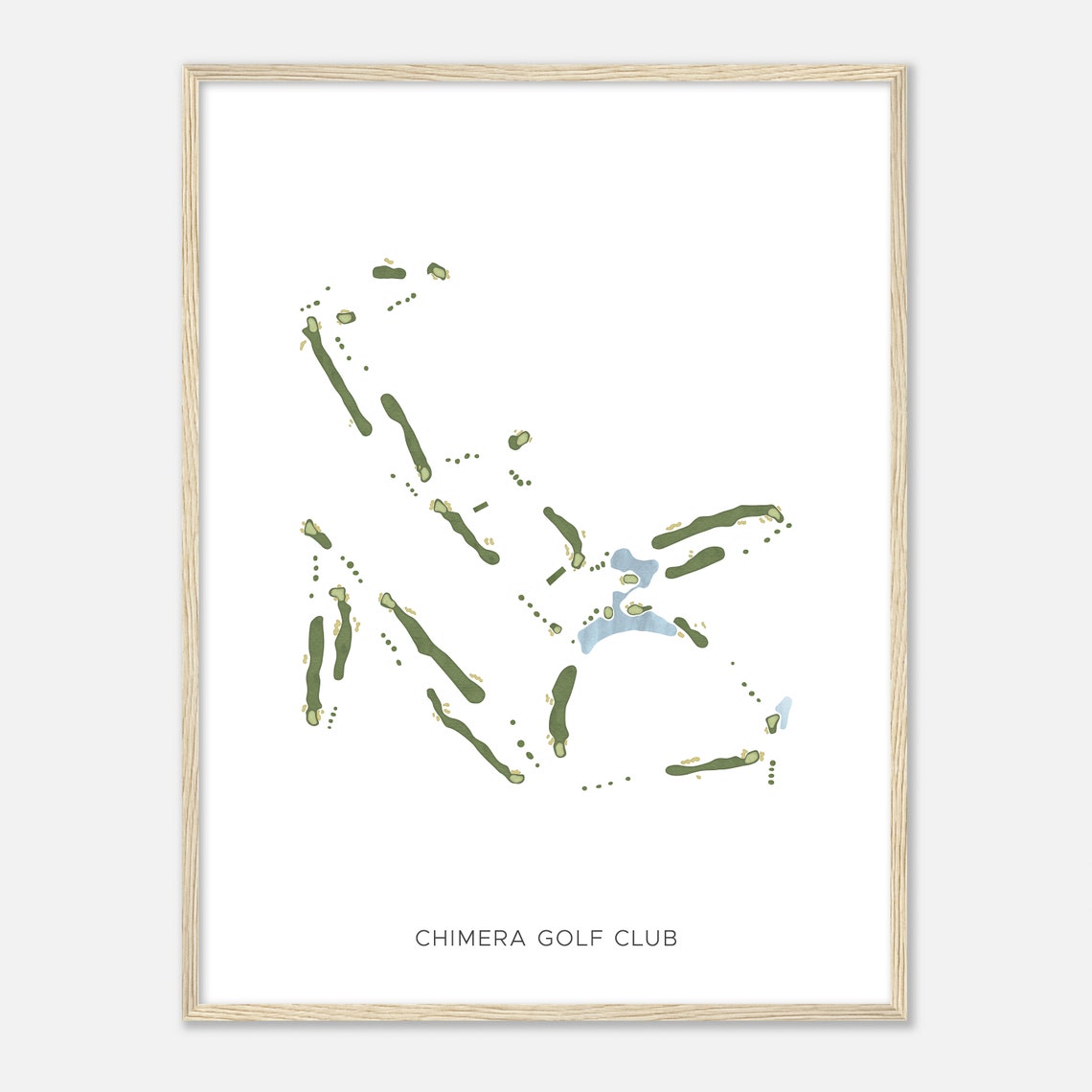 Chimera Golf Club Modern Course Map Minimalist Golfer Art Poster - Image 2