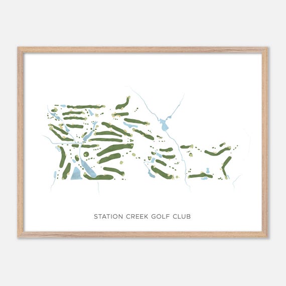 Station Creek Golf Club In Canada Modern Watercolor Map Golfer Gift Golf Wall Art Golf Poster Print Course Layout